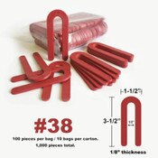 Deslauriers Econ-O-Shim - Red 1 1/2" x 3 1/2" x 1/8" Solid - Pack of 100